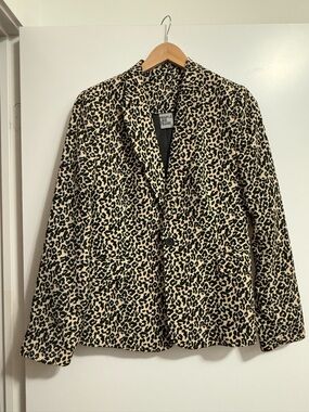 People Like Frank Leopard Print Blazer